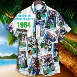 Dallas Cowboys 1984 Retrocards Set Vintage Aloha Hawaiian Shirt