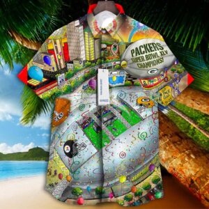 Green Bay Packers Super Bowl Xlv Vintage Aloha Hawaiian Shirt