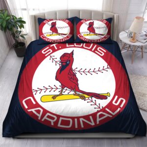 Logo St Louis Cardinals Mlb Duvet Cover and Pillow Case Bedding Set