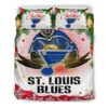 Merry Christmas St Louis Blues Hockey Sport Luxury Bedding Set Duvet Cover Comforter Cover and Pillow Case