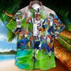 New York Giants 1958 Retrocards Set Vintage Aloha Hawaiian Shirt