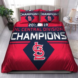 Nl Central Division Champions St Louis Cardinals Mlb Luxury Bedding Set Duvet Cover Comforter Cover and Pillow Case