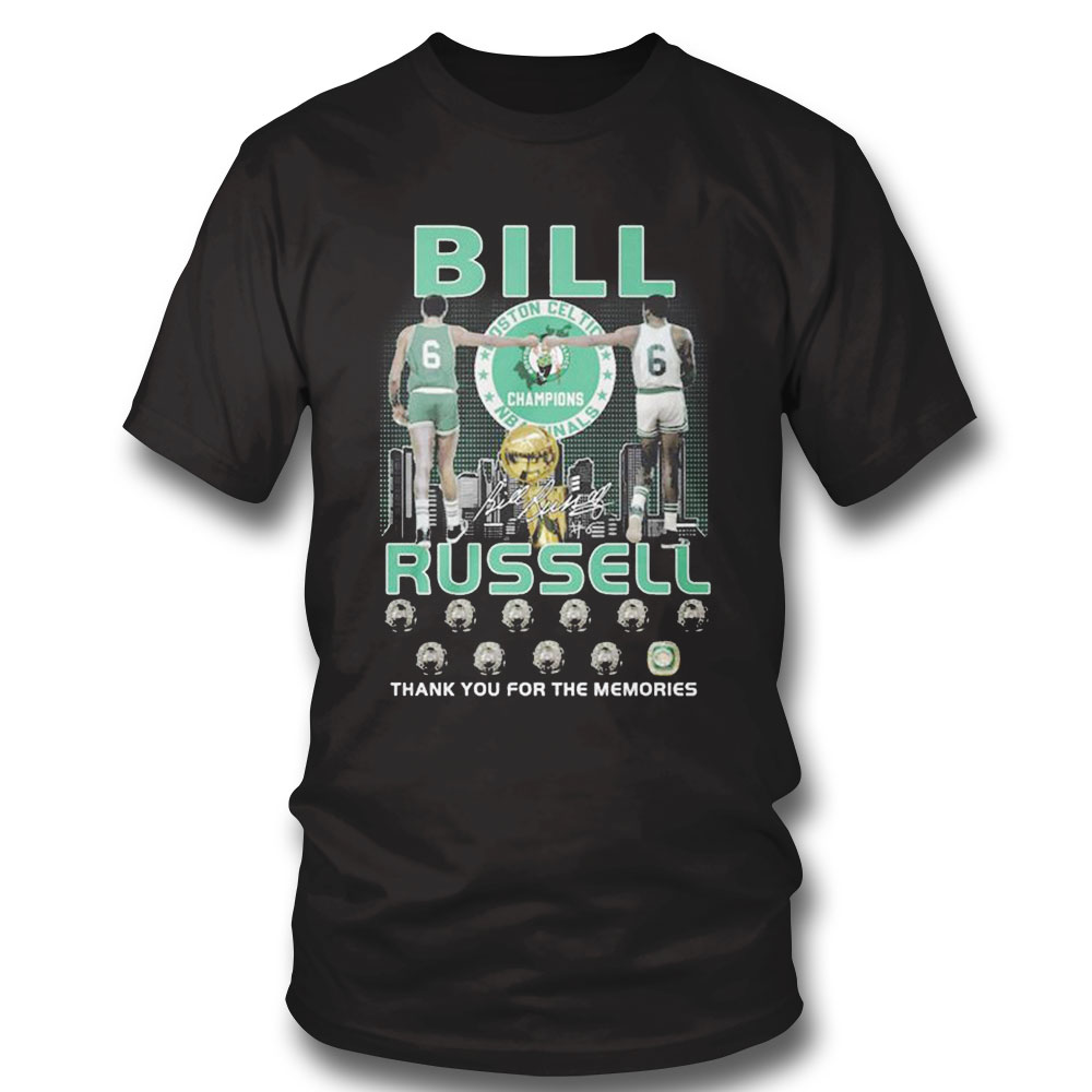 Bill Russell 1934 2022 Thank You For The Memories Signature Shirt Ladies Tee, Sweatshirt, Hoodie, Longsleeve, Tank Top