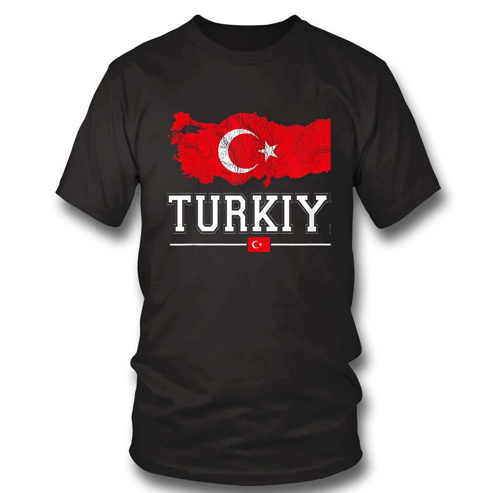 Flag Souvenir And Turkish Map Distressed Turkiye T Shirt Hoodie, Long Sleeve, Tank Top