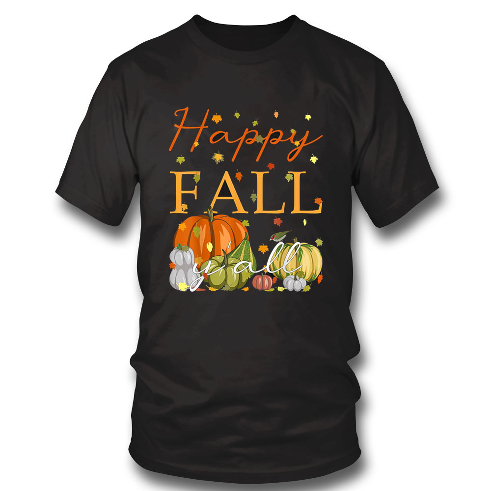 Funny Thanksgiving Shirt Happy Fall Yall Gnomes Pumpkin Autumn Tree Thanksgiving Long Sleeve, Ladies Tee