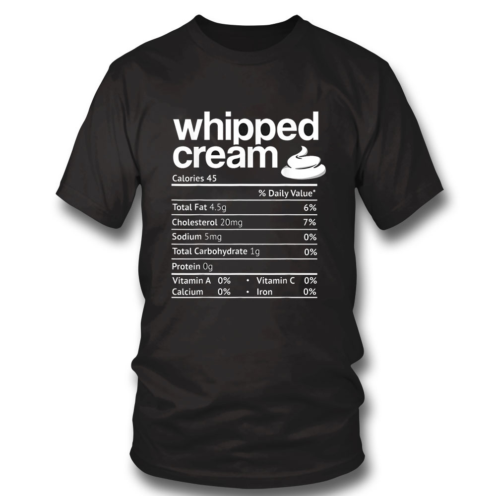 Funny Thanksgiving Shirt Whipped Cream Nutrition Funny Thanksgiving Christmas Long Sleeve, Ladies Tee