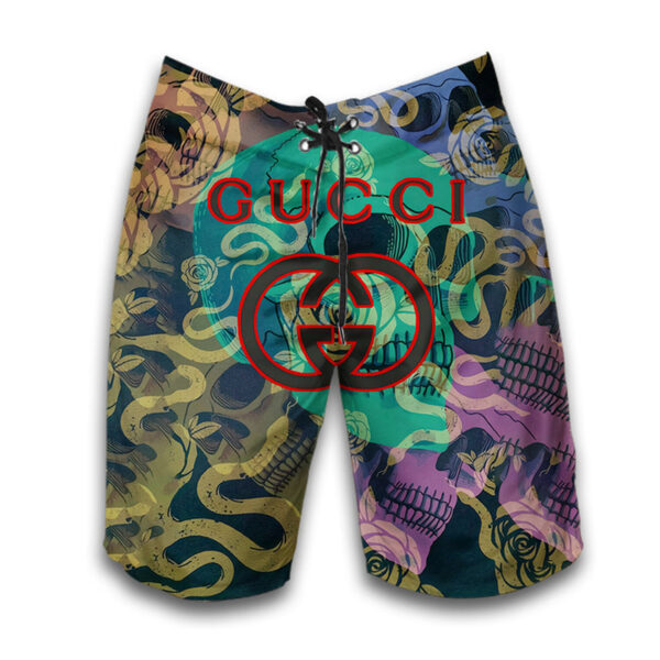 Gucci Colorful Deep Sea Coral 2022 Hawaiian Shirt Beach Shorts and Flip Flops Combo