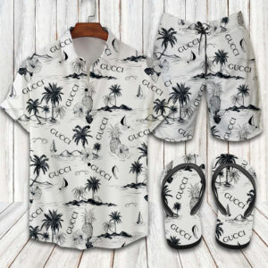 Gucci Limited 2022 Combo Hawaiian Shirt Beach Shorts And Flip Flop