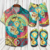 Versace tiger Luna new year 2022 Hawaiian Shirt Beach Shorts and Flip Flops Combo