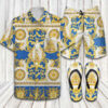 Versace chinese pattern 2022 Hawaiian Shirt Beach Shorts and Flip Flops Combo