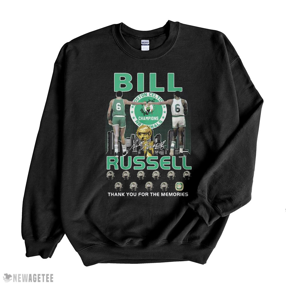Bill Russell 06 Boston Celtics Signatures Thank You For The Memories Shirt Hoodie, Sweatshirt, Longsleeve, Tank Top, Ladies Tee