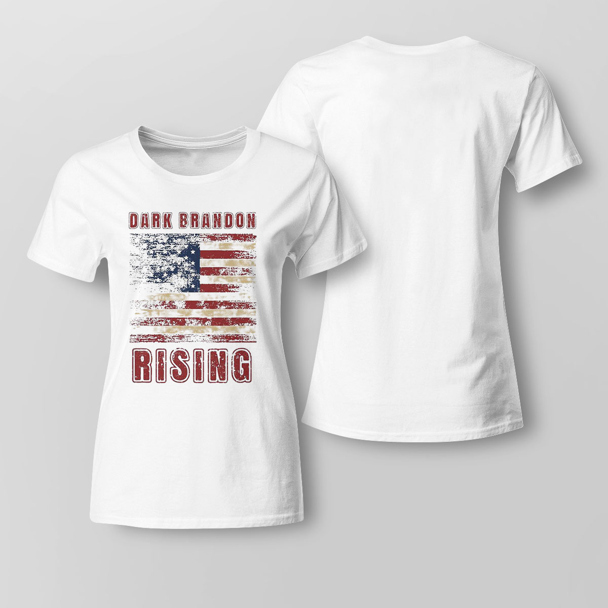 Dark Brandon Rising Joe Biden American Flag Shirt Long Sleeve, Ladies Tee