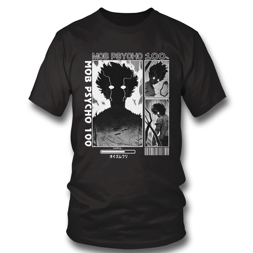 100 Mob Psycho Reigen Black Anime T-shirt Sweatshirt, Tank Top, Ladies Tee
