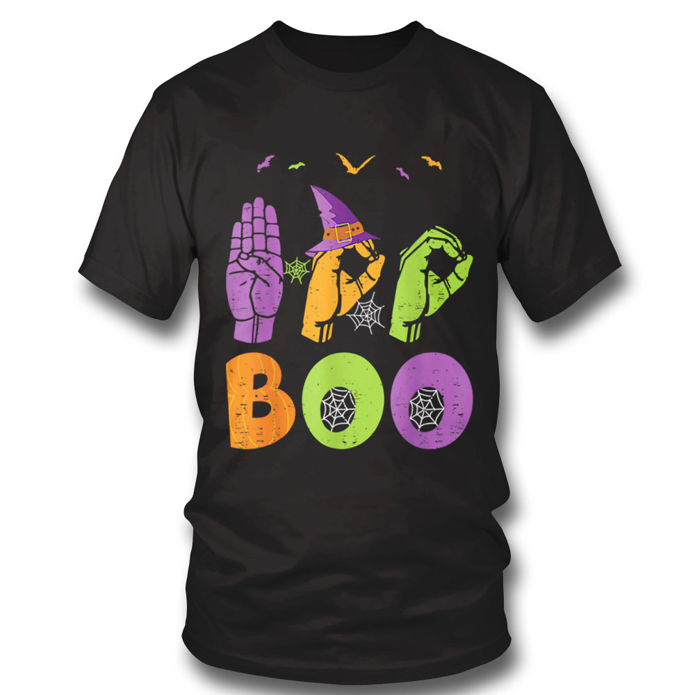 Boo Hands American Sign Language Pride Asl Funny Halloween T Shirt Hoodie, Long Sleeve, Tank Top