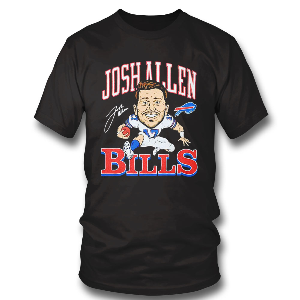 Buffalo Bills Cartoon Signature Josh Allen T-shirt Hoodie, Long Sleeve, Tank Top