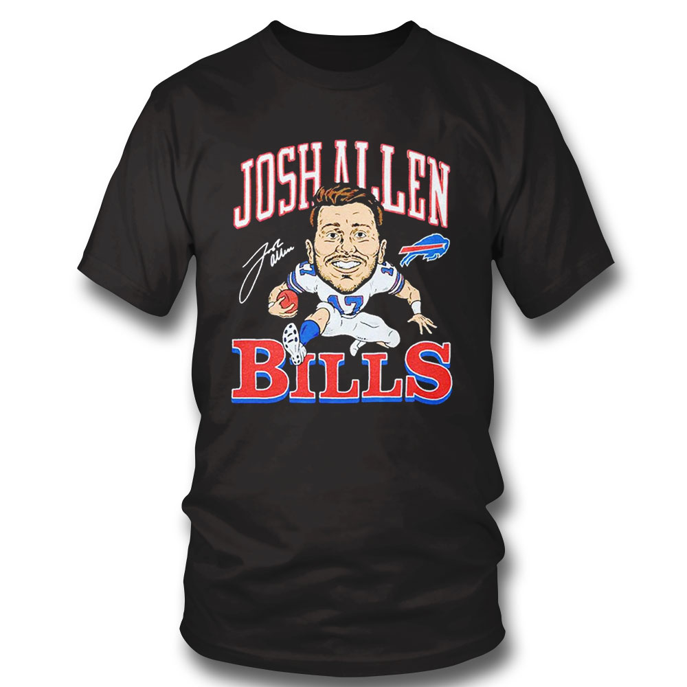 Buffalo Bills Cartoon Signature Josh Allen T-shirt Hoodie, Long