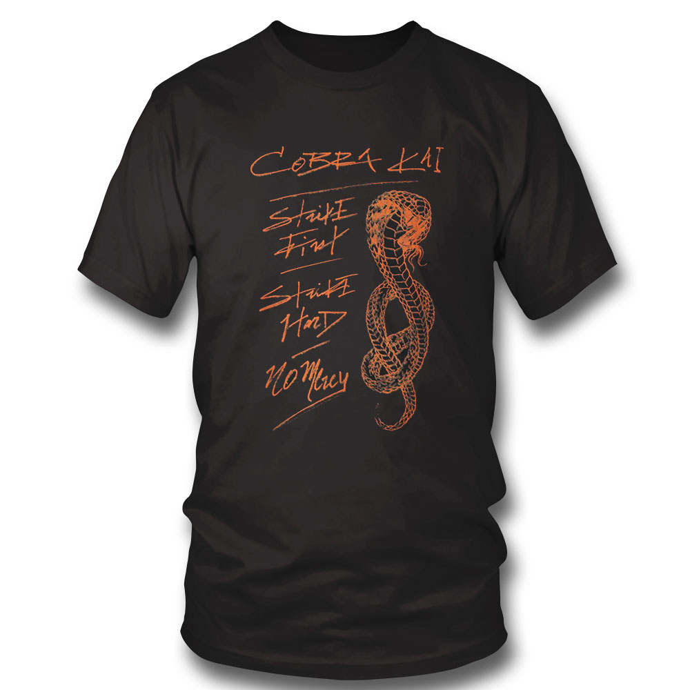 Cobra Kai Strike First Handwritten Cobra Kai T-shirt