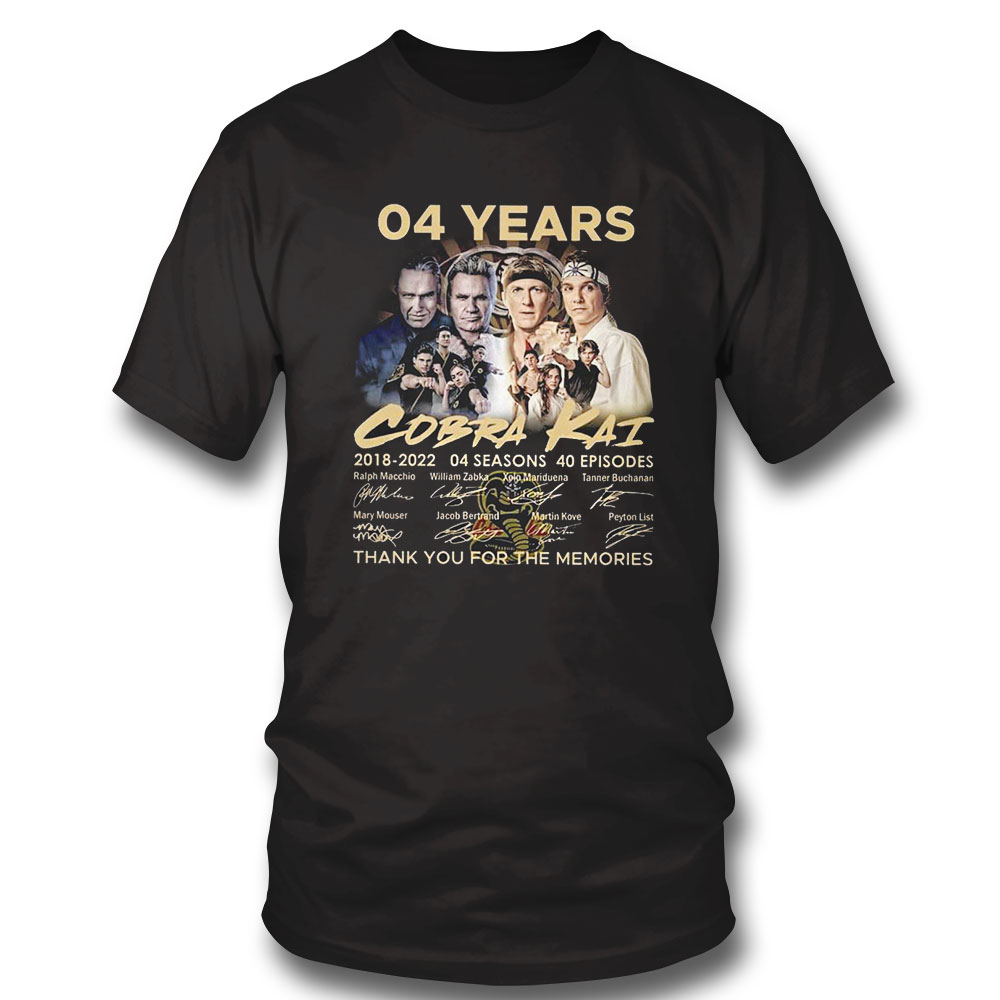 Cobra Kai T-shirt 04 Years 2018 2022 Cobra Kai Anniversary Thank You For The Memories Long Sleeve, Ladies Tee