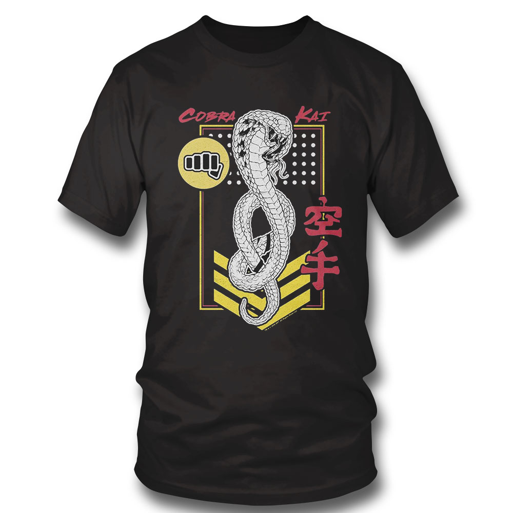 Cobra Kai T-shirt Mens Karate Kid Cobra Kai Poster Patch Tee Long Sleeve, Ladies Tee