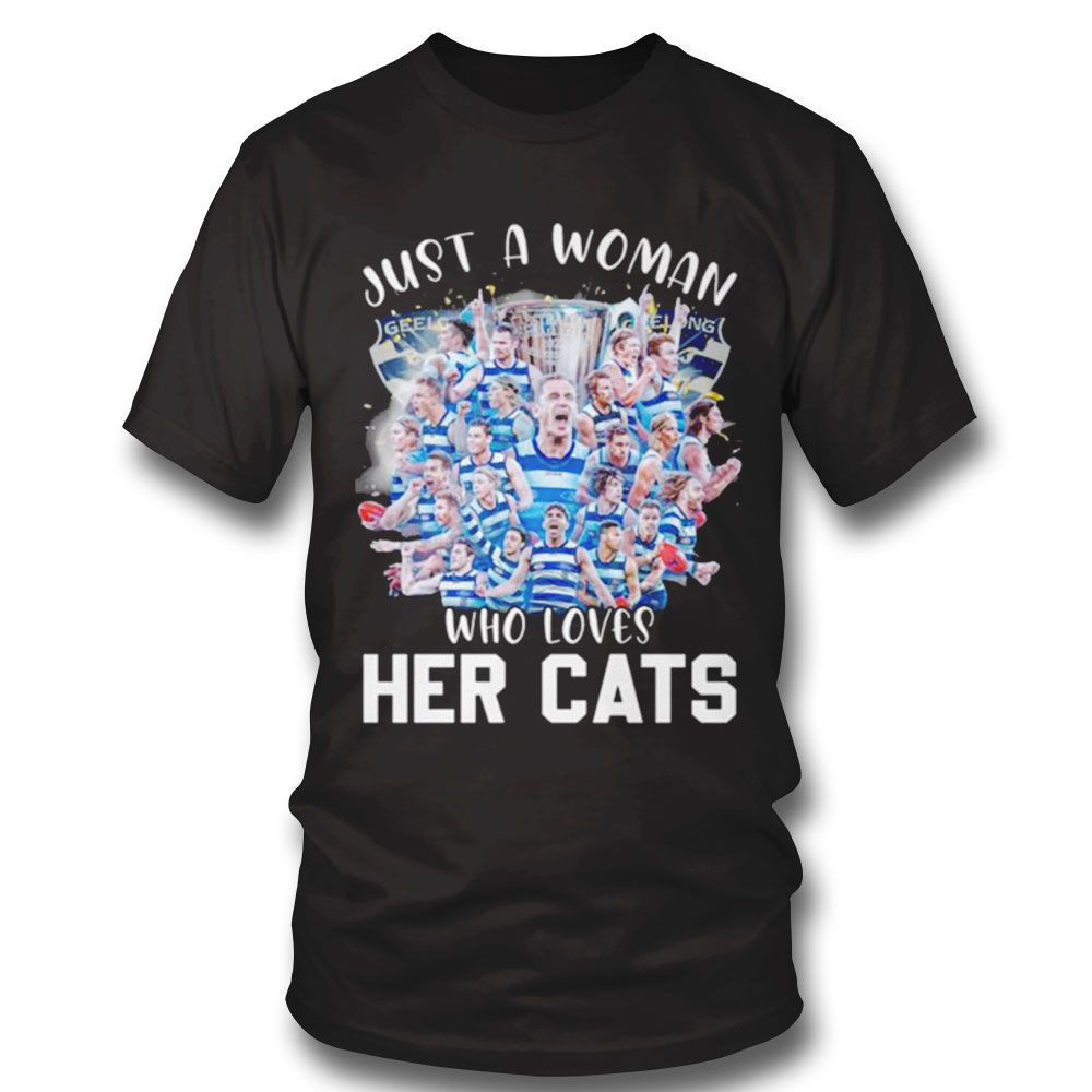 Geelong Cats Just A Woman Who Loves Her Cats 2022 Shirt Long Sleeve, Ladies Tee