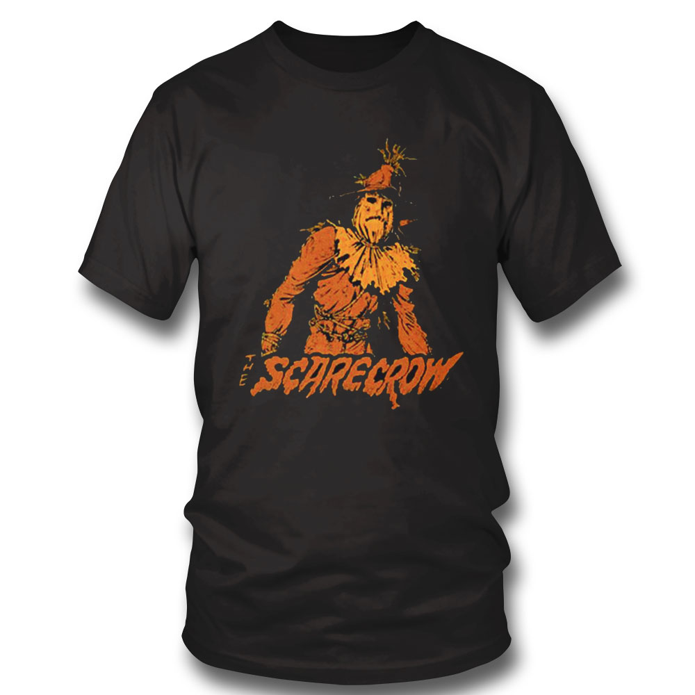 Halloween The Scarecrow Orange Silhouette Shirt Long Sleeve, Ladies Tee