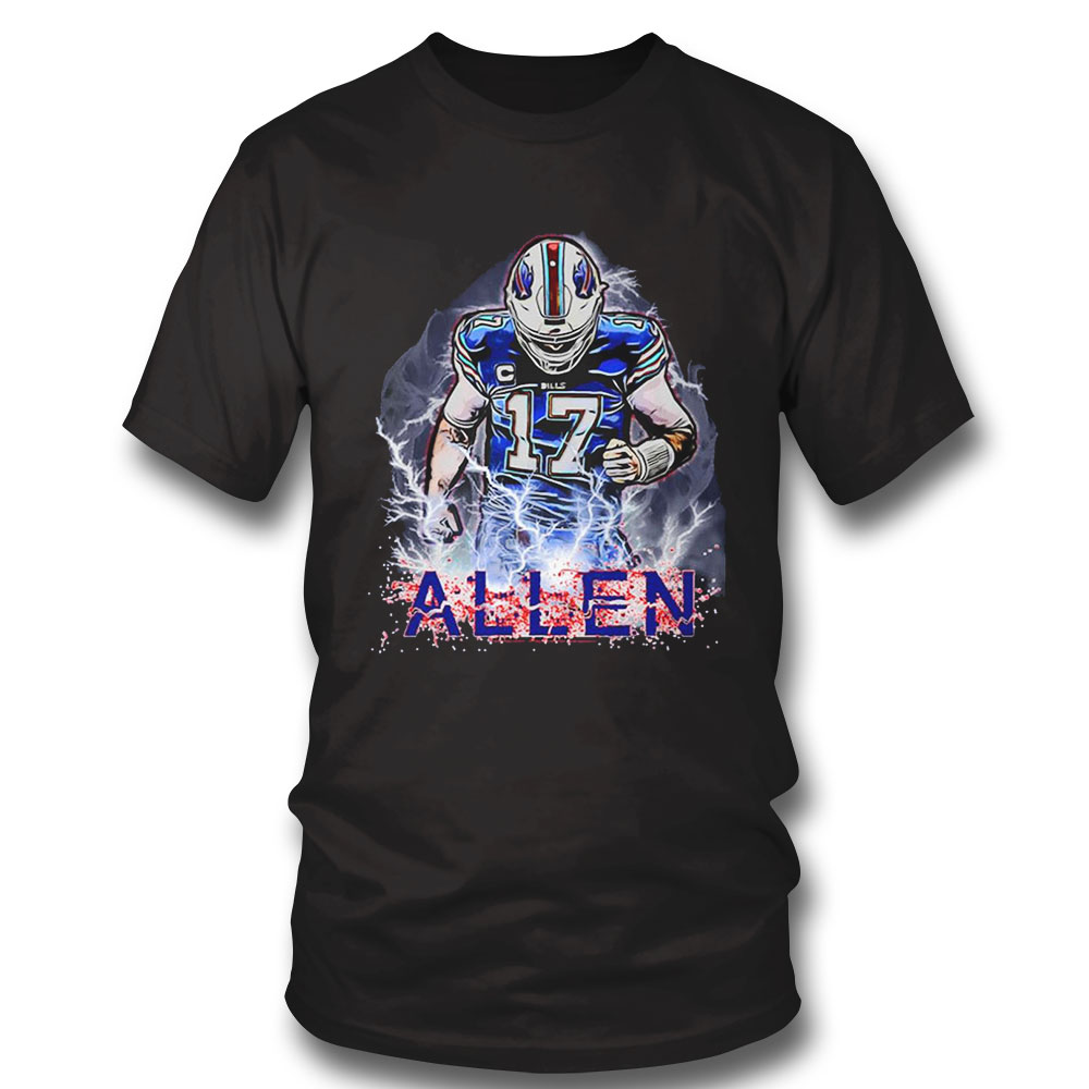 Josh Allen Nfl Blitz Buffalo Bills Lighting Retro Buffalo Bills T-shirt Long Sleeve, Ladies Tee