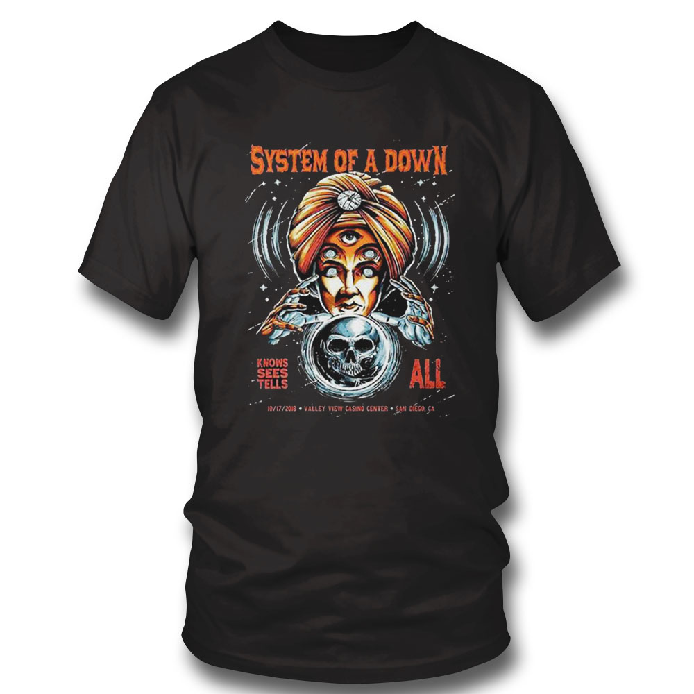 Knows Sees Tells All System Of A Down Vintage Shirt Hoodie, Long Sleeve, Tank Top
