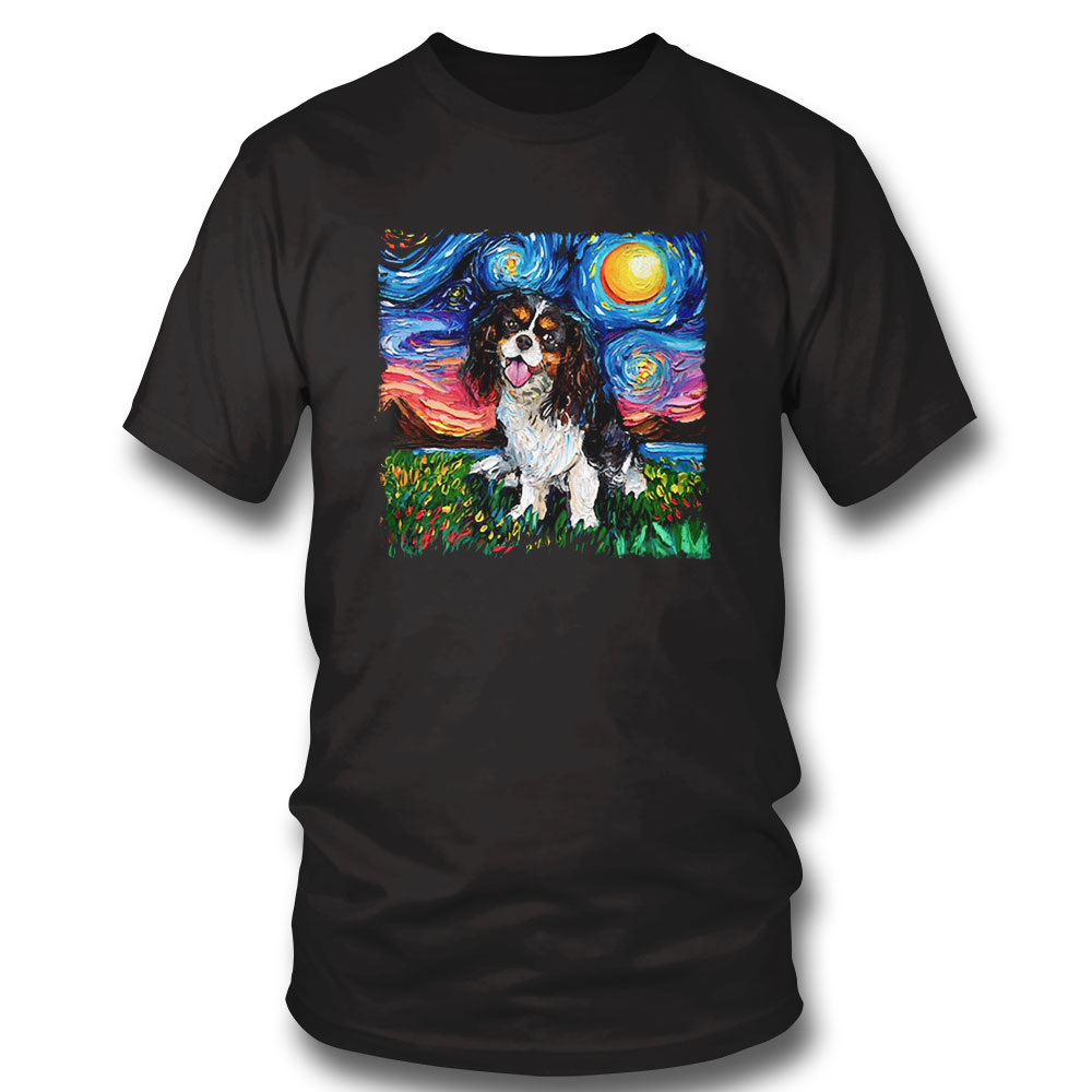 Tri Color Cavalier King Charles Spaniel Night T-shirt Sweatshirt, Tank Top, Ladies Tee