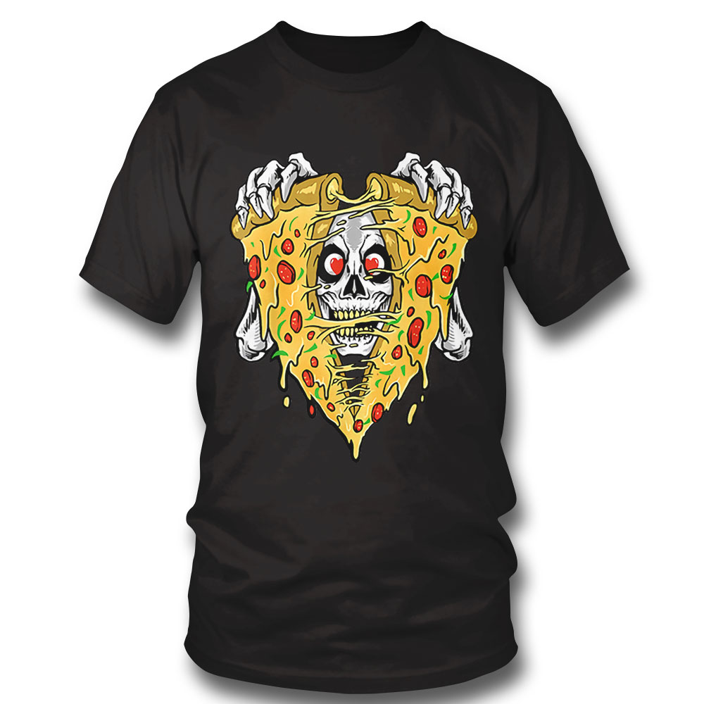 Zombie Skeleton Pizza Halloween Outfit For Pizza Lovers T Shirt