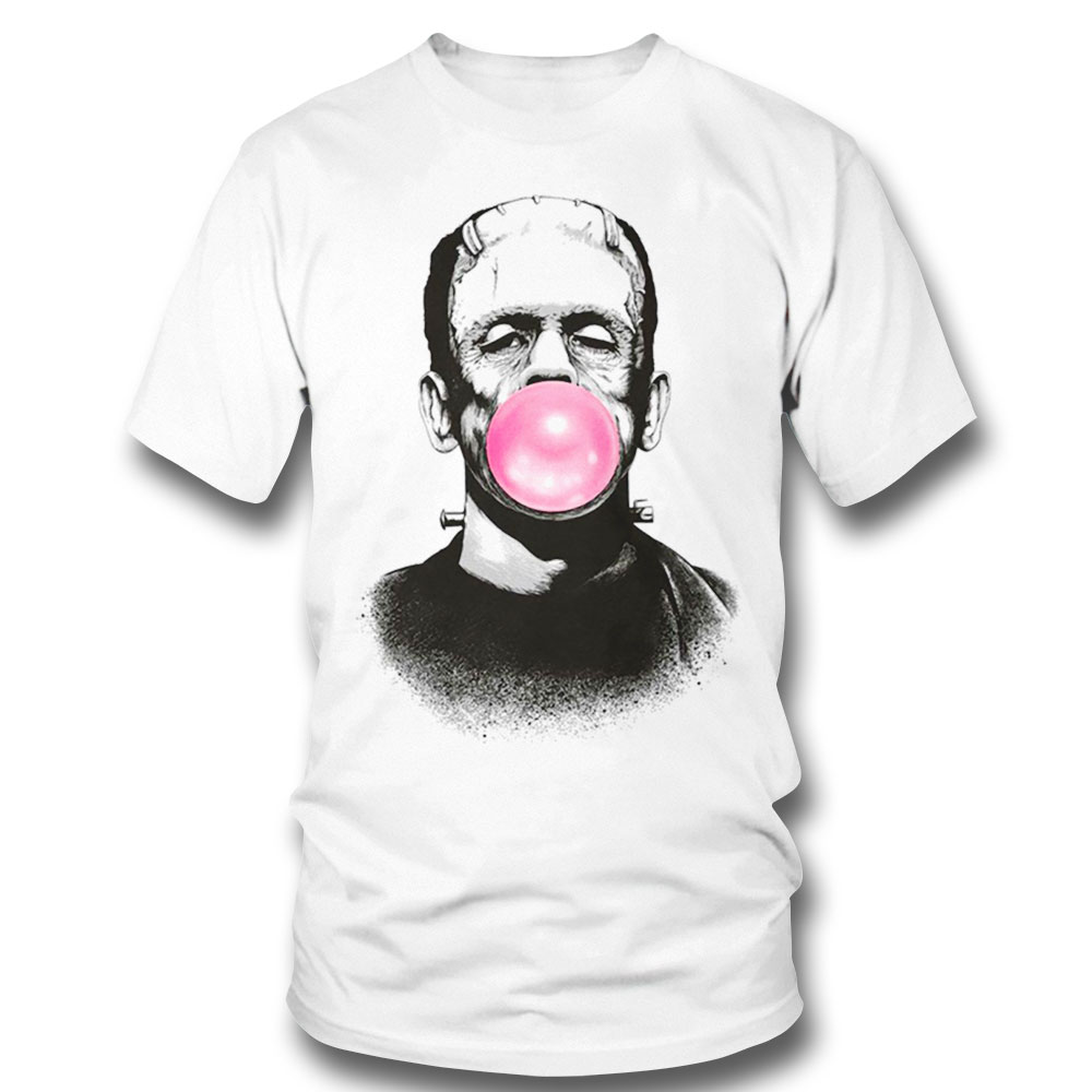 Frankenstein And Bubble Gum Halloween Shirt Sweatshirt, Tank Top, Ladies Tee