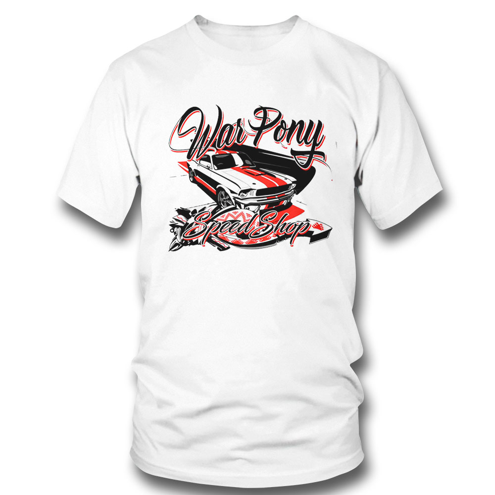 War Pony Speed Shop Mustang Design Unisex T-shirt Long Sleeve, Ladies Tee