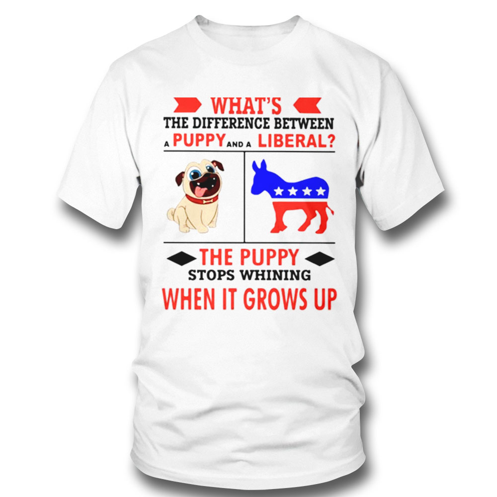 Whats The Difference Between A Puppy And A Liberal Shirt Sweatshirt, Tank Top, Ladies Tee
