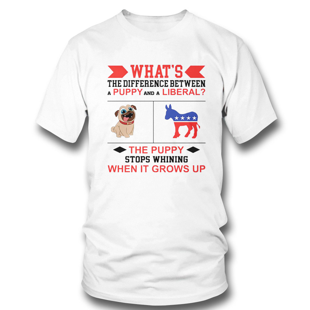 Whats The Difference Between A Puppy And A Liberal The Puppy Shirt Hoodie, Long Sleeve, Tank Top