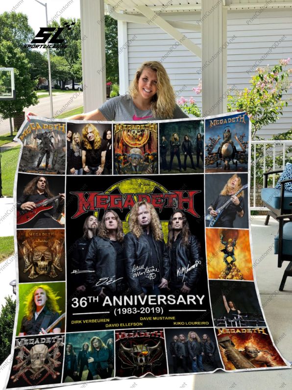 36th Anniversary Rock Band Megadeth Collection Quilt Blanket Gift