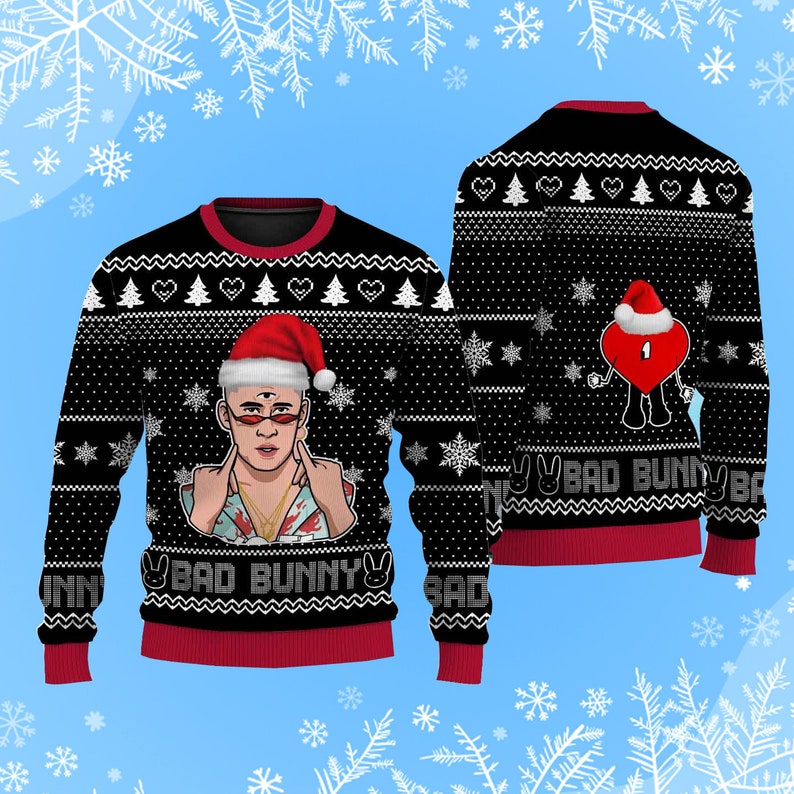 Bad Bunny Ugly Christmas Sweater Knitted Sweater