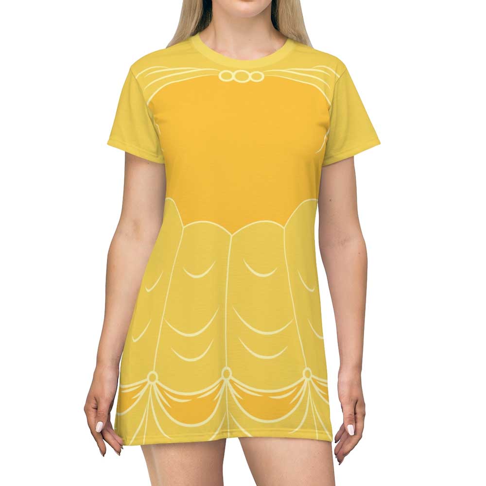 Belle Yellow Ball Gown Dress Beauty And The Beast Short Sleeve