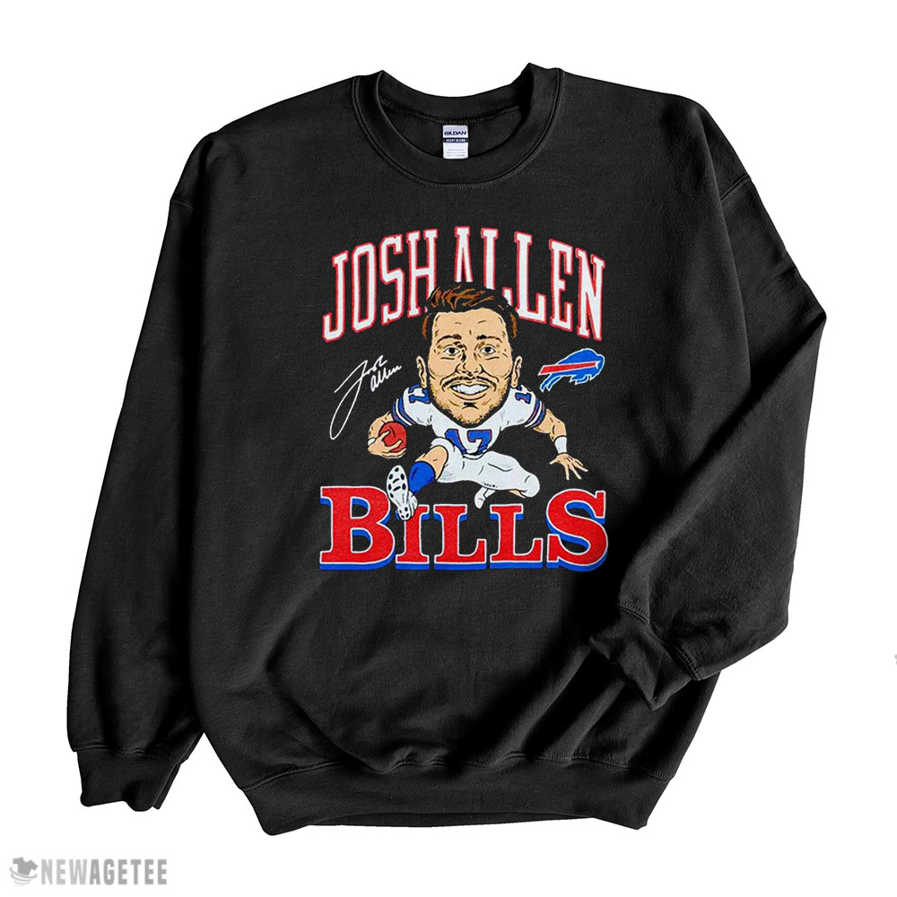 Buffalo Bills Cartoon Signature Josh Allen T-shirt Hoodie, Long Sleeve, Tank Top