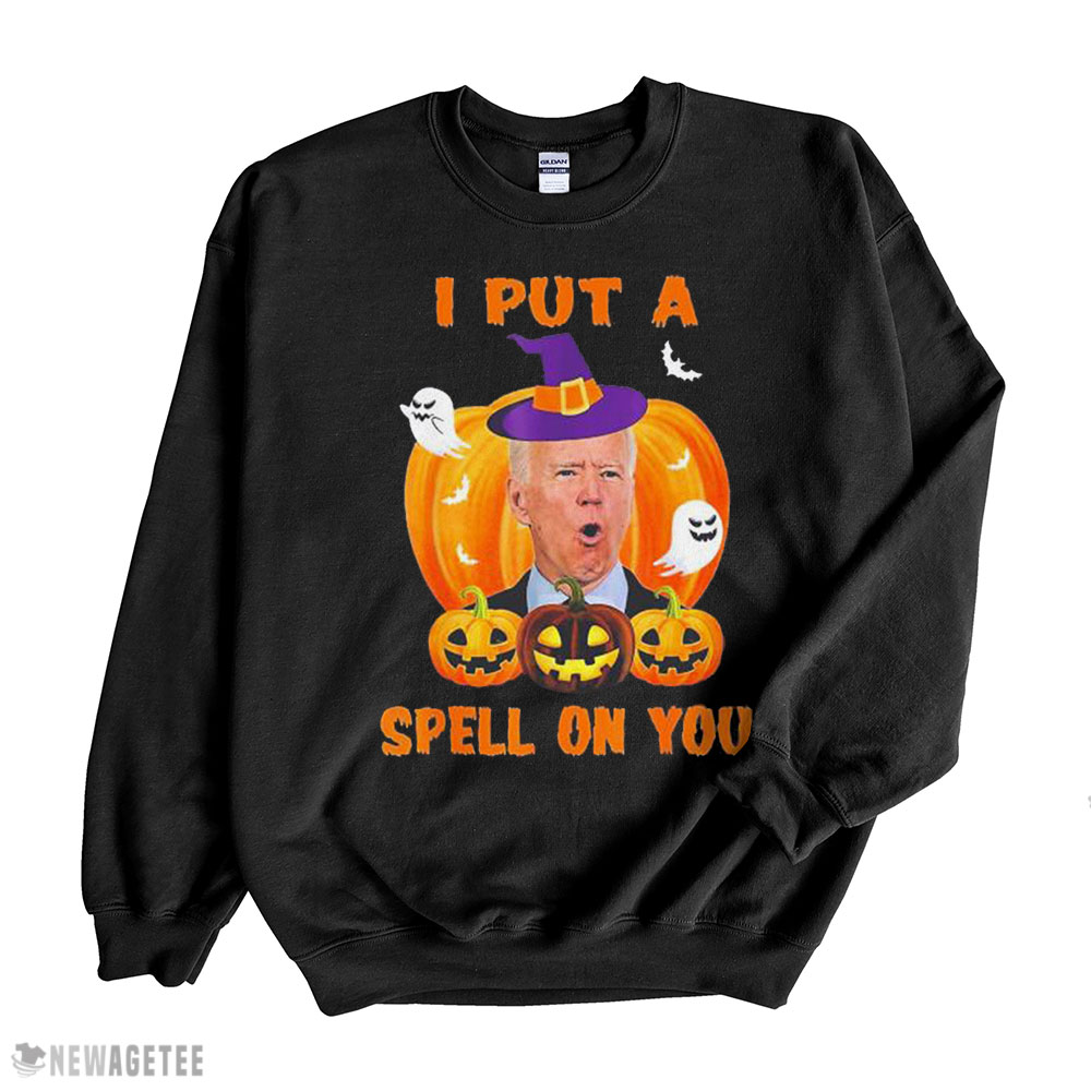 I Put A Spell On You Funny Halloween Joe Biden Shirt Hoodie, Long Sleeve, Tank Top