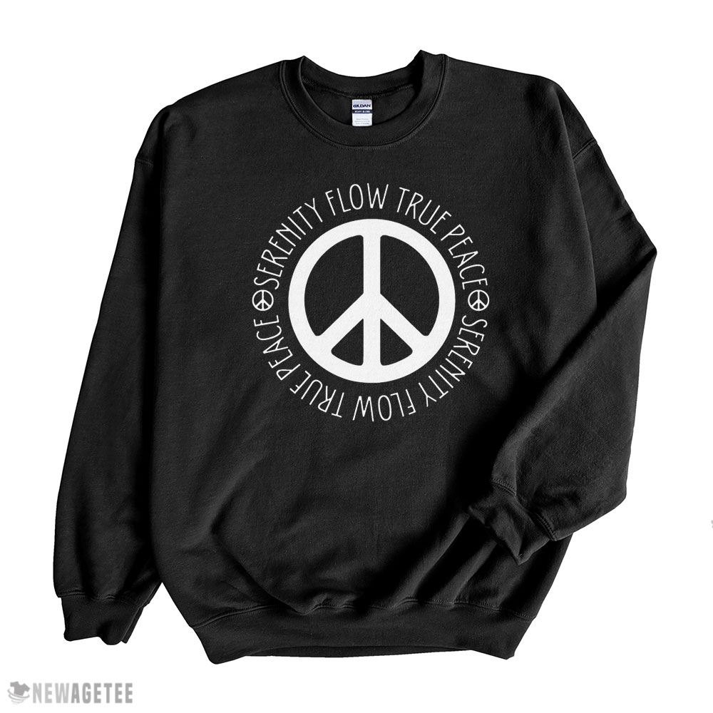 Serenity Flow True Peace Sign Shirt Long Sleeve, Ladies Tee