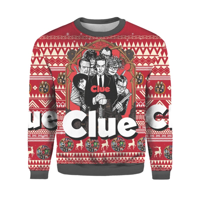 Clue Movie Ugly Christmnas Sweater Gift Xmas