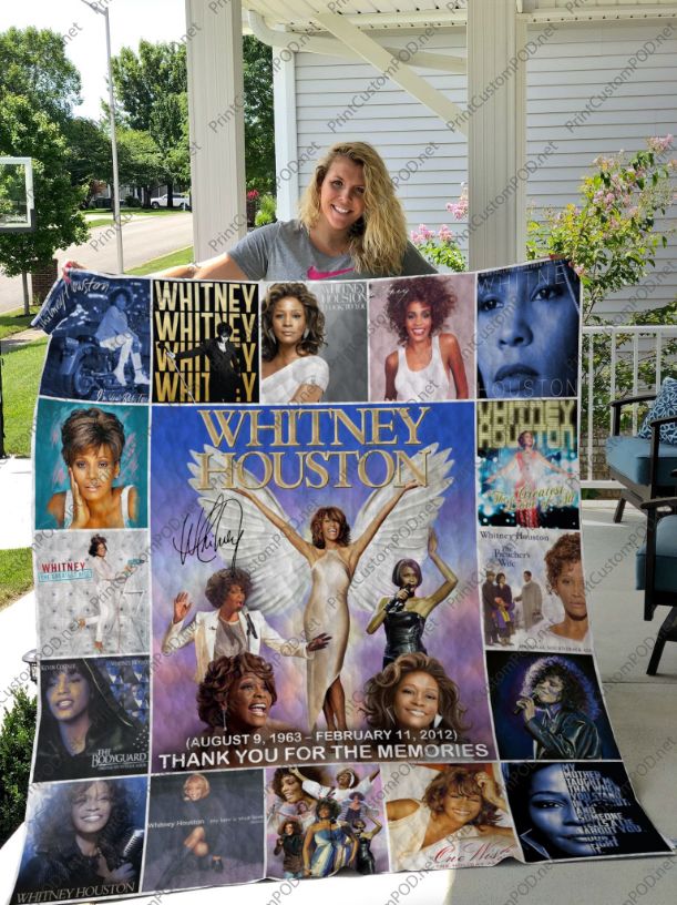 Diva Whitney Houston Thank You For The Memories Fleece Quilt Blanket Comfortable