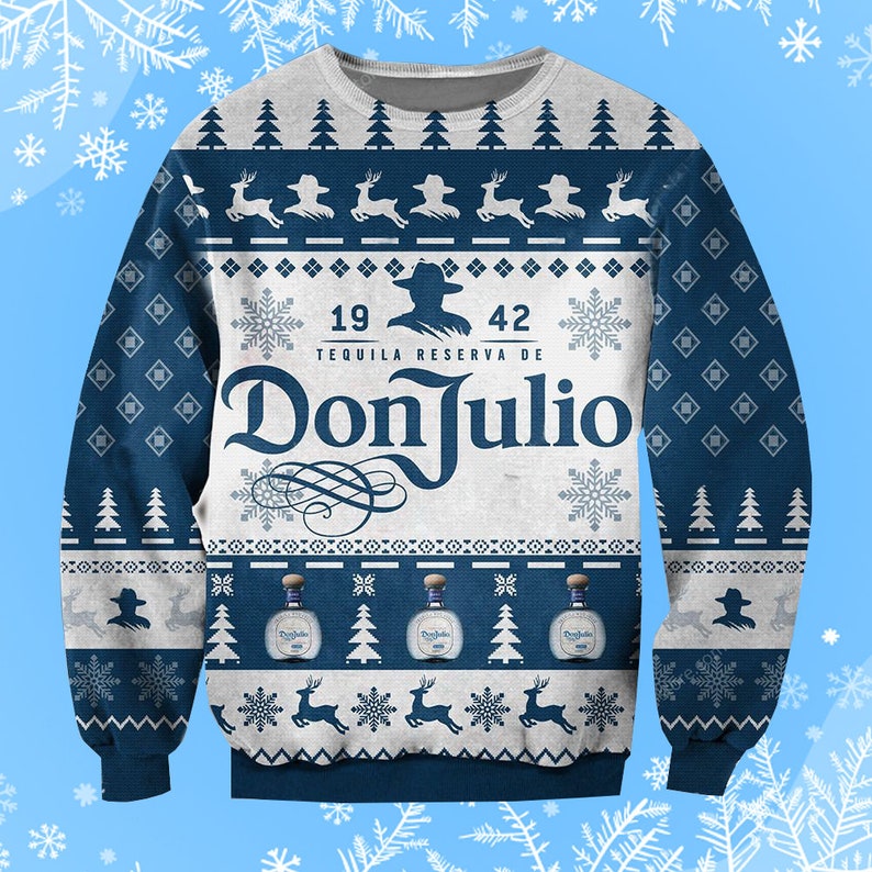 Don Julio Tequila Blue Ugly Christmas Sweater Gift Xmas