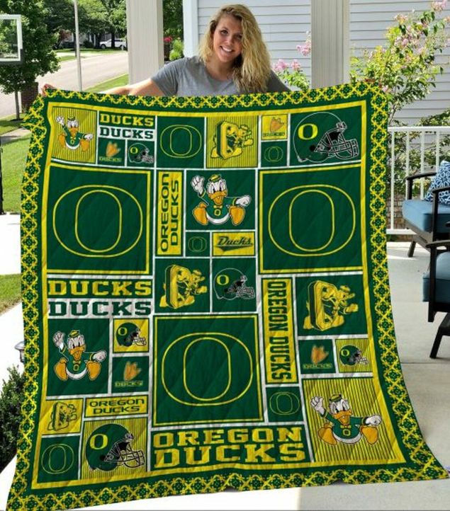 Ducks Ncaa Oregon Ducks Combined Great Fleece Quilt Blanket Premium