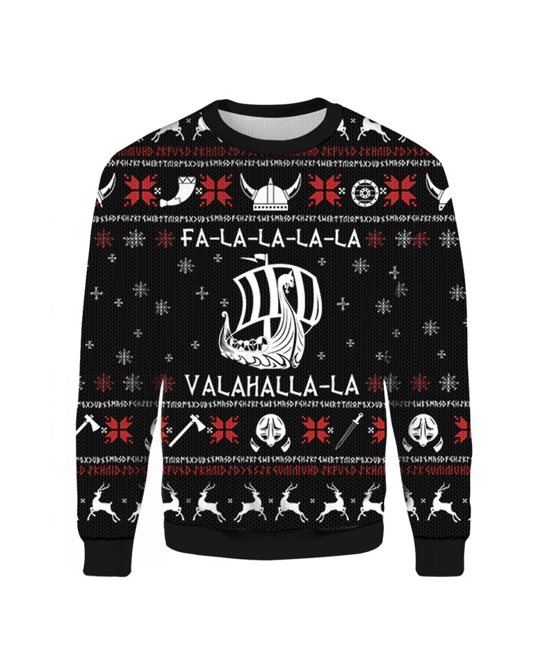 Falalala Valhalla Viking Ugly Christmas Sweater Knitted Sweater