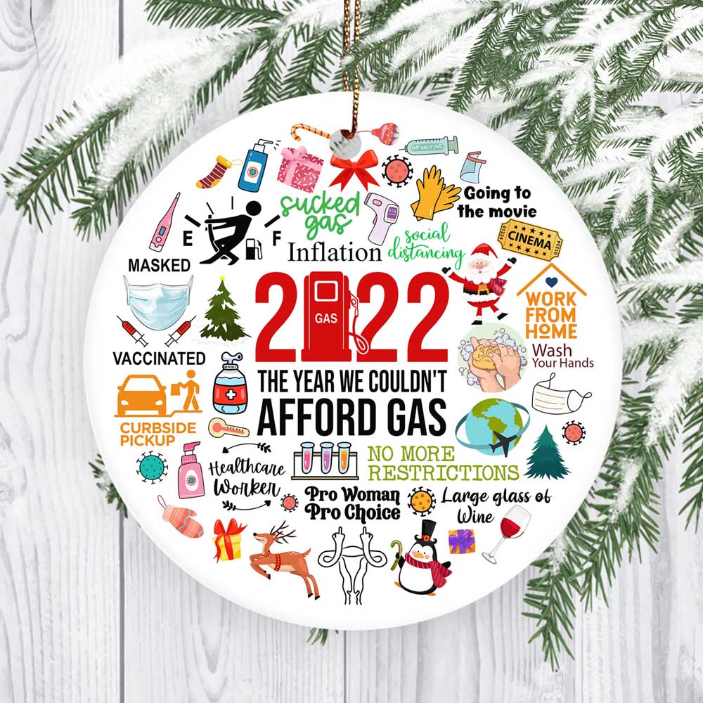 2022 The Year That Suck Gas Ornament Funny Christmas Ornaments Decoration