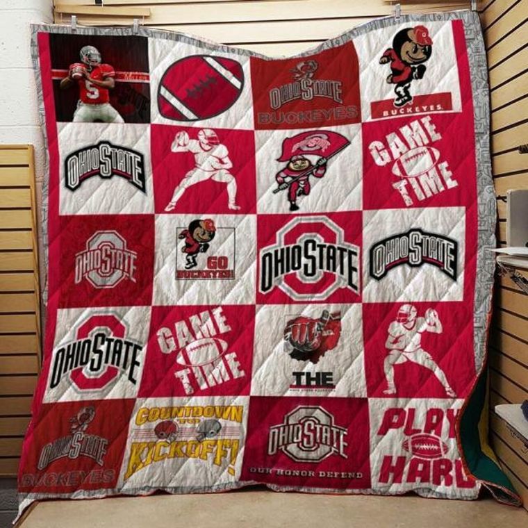 Game Time Ncaa Ohio State Buckeyes Combine Fleece Quilt Blanket Comfortable