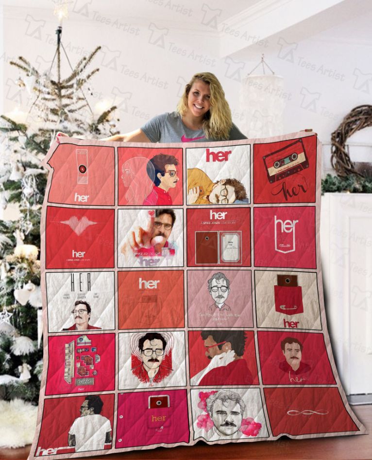 Her Christmas Gift Fleece Quilt Blanket Premium