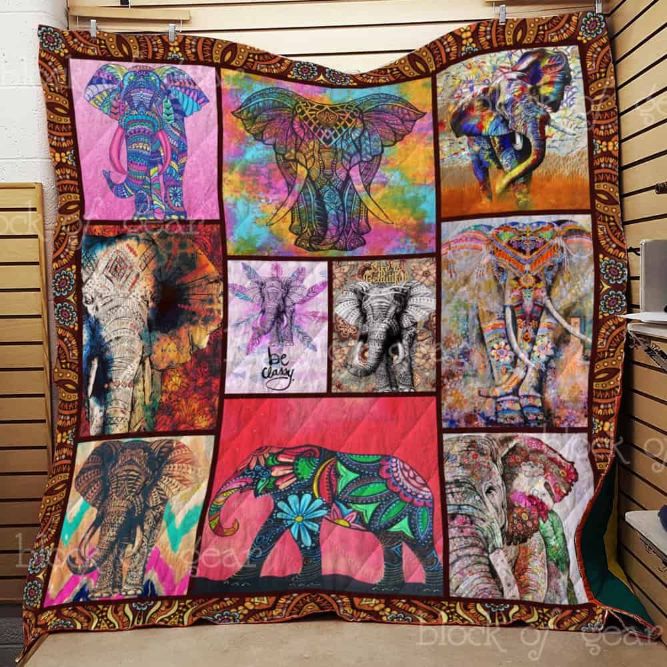 Hippie Elephant Be Classy Elephant Fleece Quilt Blanket Gift