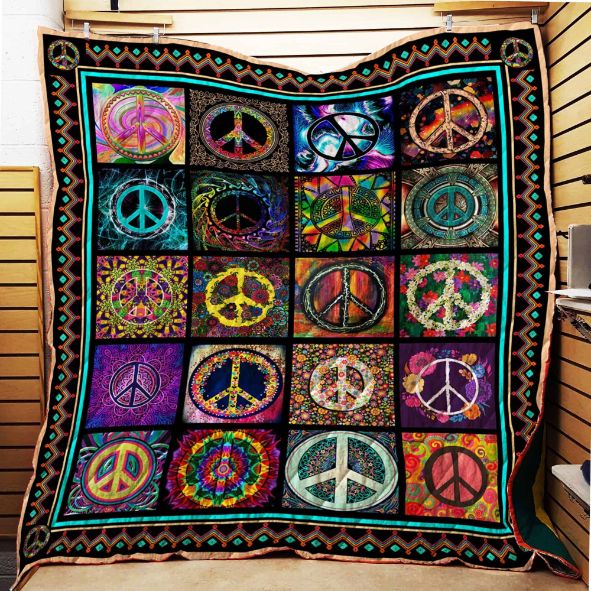 Hippie O E Ything In Hippie Fleece Quilt Blanket Gift