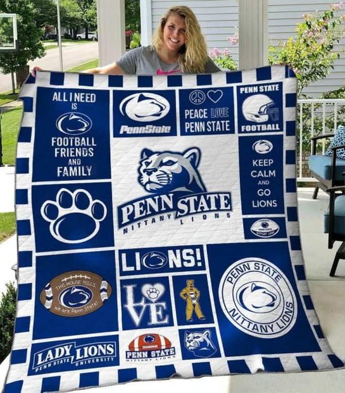 Lady Lions Ncaa Penn State Nittany Lions Love Fleece Quilt Blanket Comfortable